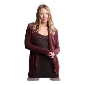 Barefoot Dreams CozyChic Lite Circle Cardigan Small Women Maroon NWOT